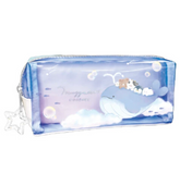 The Whale Buddies Pencil Case you see before your very eyes is sure to boost joy as you settle down for your studying and writing activities. Zip and unzip the case with its hefty star charm and let your imagination soar along the clouds like the adorable characters. Use it for storing other stuff, too! Why not receipts?  The Whale Buddies Pencil Case is a pouch featuring an illustration of Mugutto Furenz. Mugutto Furenz (AKA Mugyutto Friends!) are a popular group of characters originating in Japan and are